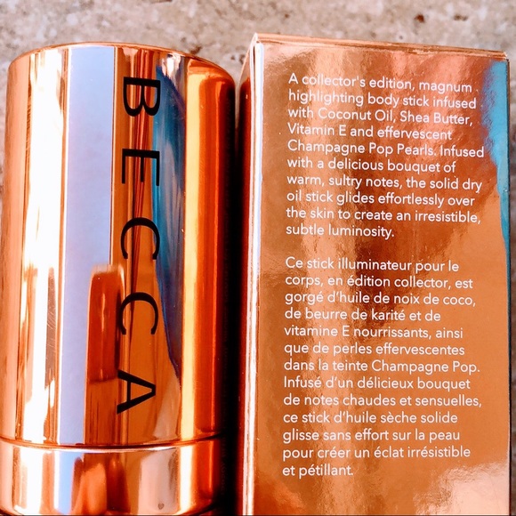 NEW BECCA Glow Body Stick "Champagne Pop" Unused Not Swatched Full Size 1.48oz - Picture 5 of 7